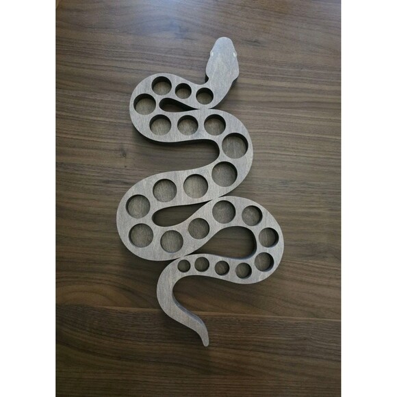 Wood Snake Decor Wall Art Laser Cut Wall Art Crystal Holder - Picture 2 of 7